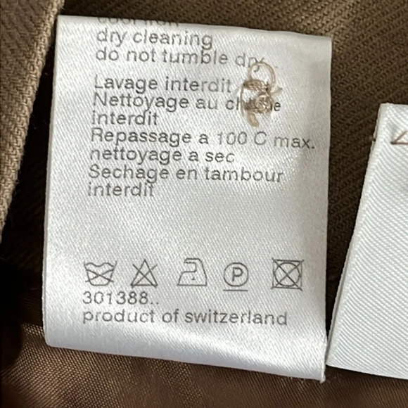 Akris Punto Bergdorf Goodman Pleated Wool Trousers Dress Pants in Tan - Size 12 - Picture 7 of 7